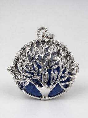 NEW Authentic Atlantic Sea Glass Tree of Life Cage Locket Pendant